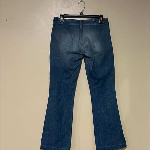 Seven For All Mankind VGT Flared Denim Jeans Size 27 Made In USA No Back Pockets - Picture 4 of 8